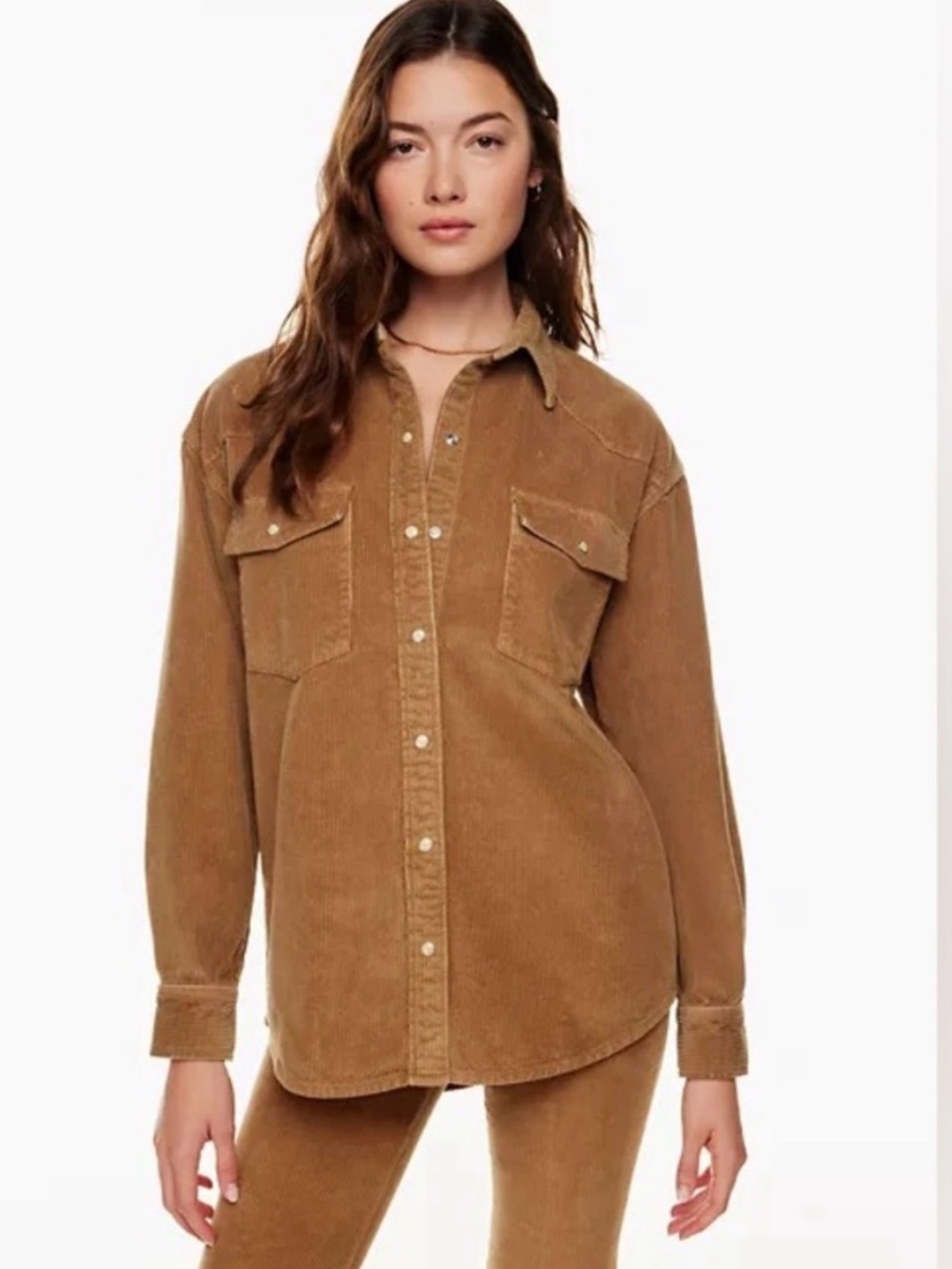 Aritzia Denim Forum The Nina Oversized Corduroy Western Shirt Jacket Size 1